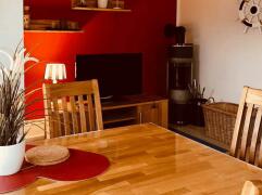 Inselliebe Vieregge Wohn Essbereich Kamin